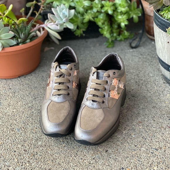 Hogan Interactive Walking Shoes Sequin Trainers - Picture 10 of 16